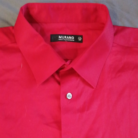 Murano Men's Bold Red Dress Shirt - Picture 1 of 7